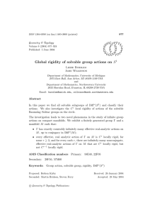 Global rigidity of solvable group actions on Geometry &amp; Topology Lizzie Burslem