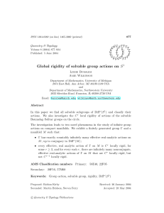 Global rigidity of solvable group actions on S Geometry &amp; Topology Lizzie Burslem