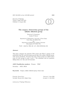 The surgery obstruction groups of the infinite dihedral group Geometry &amp; Topology G