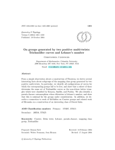 On groups generated by two positive multi-twists: Teichm¨ Geometry &amp; Topology