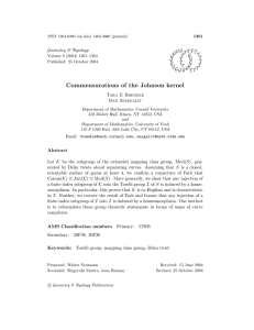 Commensurations of the Johnson kernel Geometry &amp; Topology G T