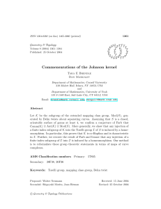 Commensurations of the Johnson kernel Geometry &amp; Topology G T