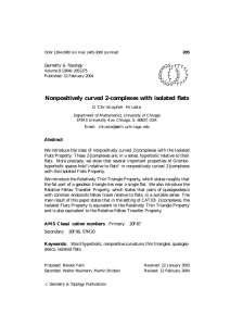 Nonpositively curved 2-complexes with isolated flats Geometry &amp; Topology G T
