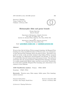 Holomorphic disks and genus bounds Geometry &amp; Topology G T