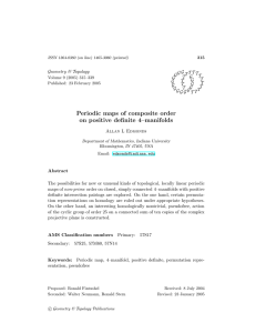 Periodic maps of composite order on positive definite 4–manifolds Geometry &amp; Topology G