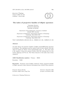 The index of projective families of elliptic operators Geometry &amp; Topology