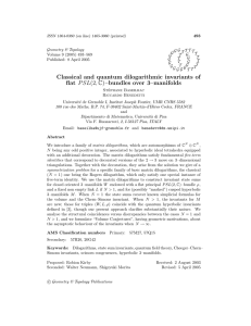 493 ISSN 1364-0380 (on line) 1465-3060 (printed) Geometry &amp; Topology G