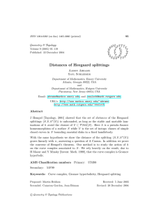 Distances of Heegaard splittings Geometry &amp; Topology G T