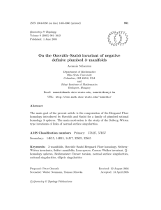 On the Ozsv´ ath–Szab´ o invariant of negative definite plumbed 3–manifolds