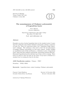 The nonuniqueness of Chekanov polynomials of Legendrian knots Geometry &amp; Topology Paul Melvin