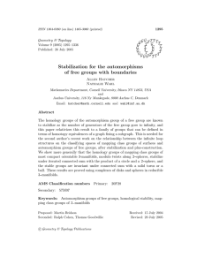 Stabilization for the automorphisms of free groups with boundaries Geometry &amp; Topology