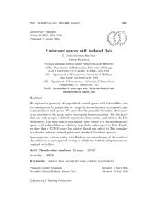Hadamard spaces with isolated flats Geometry &amp; Topology G T