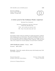 A better proof of the Goldman–Parker conjecture Geometry &amp; Topology G T