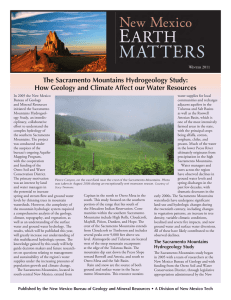 The Sacramento Mountains Hydrogeology Study: