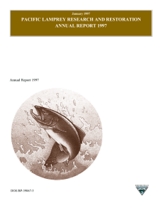 PACIFIC LAMPREY RESEARCH AND RESTORATION ANNUAL REPORT 1997