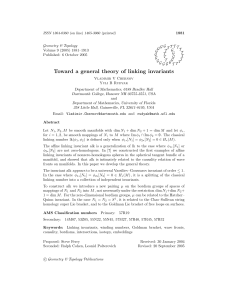 ISSN 1364-0380 (on line) 1465-3060 (printed) 1881 Geometry &amp; Topology G