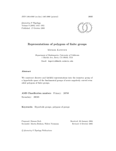 Representations of polygons of finite groups Geometry &amp; Topology G T