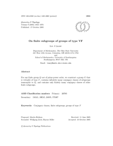 On finite subgroups of groups of type VF Geometry &amp; Topology G T