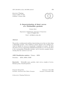 A characterization of short curves of a Teichm¨ uller geodesic Geometry &amp; Topology