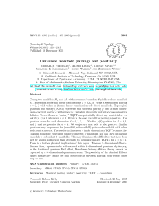 ISSN 1364-0380 (on line) 1465-3060 (printed) 2303 Geometry &amp; Topology