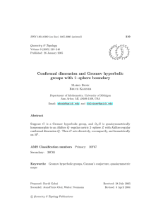 Conformal dimension and Gromov hyperbolic groups with 2–sphere boundary Geometry &amp; Topology G