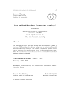 Knot and braid invariants from contact homology I Geometry &amp; Topology