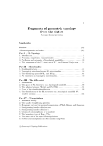 Fragments of geometric topology from the sixties Contents