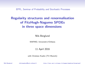 Regularity structures and renormalisation of FitzHugh-Nagumo SPDEs in three space dimensions Nils Berglund