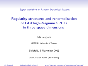 Regularity structures and renormalisation of FitzHugh–Nagumo SPDEs in three space dimensions Nils Berglund
