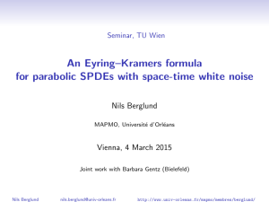 An Eyring–Kramers formula for parabolic SPDEs with space-time white noise Nils Berglund