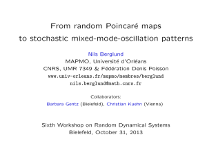 From random Poincar´ e maps to stochastic mixed-mode-oscillation patterns
