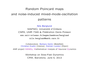 Random Poincar´ e maps and noise-induced mixed-mode-oscillation patterns