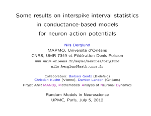 Some results on interspike interval statistics in conductance-based models