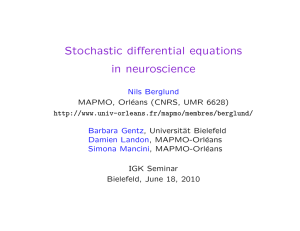 Stochastic differential equations in neuroscience