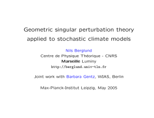 Geometric singular perturbation theory applied to stochastic climate models