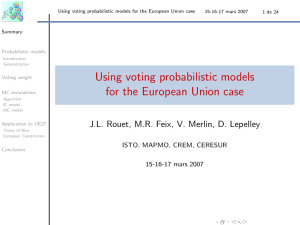 Using voting probabilistic models for the European Union case