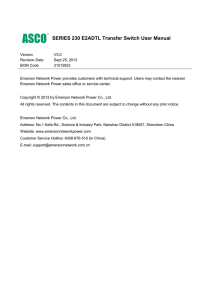 SERIES 230 E2ADTL Transfer Switch User Manual