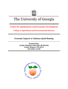 The University of Georgia  Economic Impacts of Alabama Quail Hunting