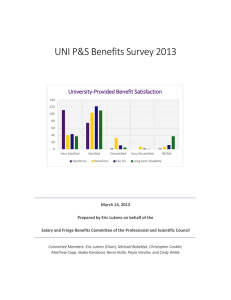 UNI P&amp;S Benefits Survey 2013 University-Provided Benefit Satisfaction