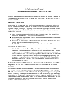 The Salary and Fringe Benefits Committee was chaired by Eric... Professional and Scientific Council