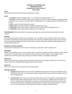 Iowa High School rules apply with Intramural adaptations as listed.