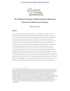 The Political Economy of Deforestation in Brazil and Payment-for-Performance Finance Sérgio Abranches