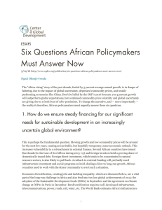 Six Questions African Policymakers Must Answer Now ESSAYS