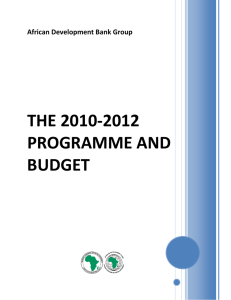 THE 2010‐2012  PROGRAMME AND  BUDGET   