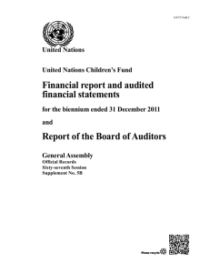 Financial report and audited financial statements Report of the Board of Auditors