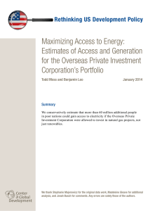 Maximizing Access to Energy: Estimates of Access and Generation Corporation’s Portfolio