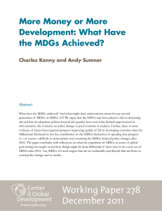 More Money or More Development: What Have the MDGs Achieved?