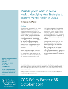Missed Opportunities in Global Health: Identifying New Strategies to Victoria de Menil
