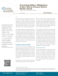 C CGD Notes Preventing Odious Obligations: A New Tool to Pressure Syria’s