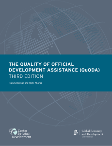 THE QUALITY OF OFFICIAL DEVELOPMENT ASSISTANCE (QuODA) THIRD EDITION